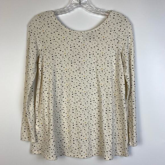 OLD NAVY CREAM GIRLS STAR POLKA DOT T-SHIRT TOP SIZE LARGE - Picture 7 of 9